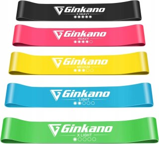 GUMY TAŚMY OPOROWE DO ĆWICZEŃ FITNESS 5 SZTUK + ETUI