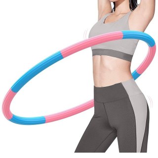ODCHUDZAJĄCE HULAHOP KOŁO SKŁADANE HULA HOOP MASAŻ NIEBIESKO-RÓŻOWE