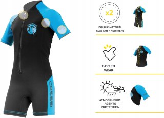 PIANKA NEOPRENOWA DZIECIĘCA KRÓTKA CRESSI LITTLE SHARK 2MM 11/12 LAT