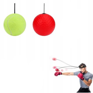 PIŁKA REFLEKSOWA NA GŁOWĘ DO BOKSOWANIA ZESTAW TRENINGOWY REFLEX BALL 3 SZT