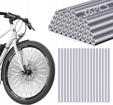 RURKI ODBLASKOWE NA SZPRYCHY ROWERU PASKI ODBLASKI PATYCZKI ZESTAW 36 SZTUK