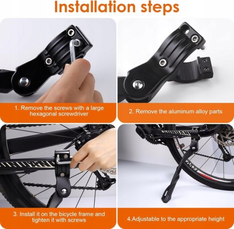 STOPKA ROWEROWA PODPÓRKA NÓŻKA DO ROWERU REGULOWANA 24-29" TYLNA 35KG