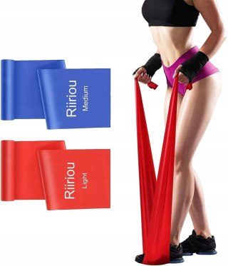 GUMY TAŚMY OPOROWE DO ĆWICZEŃ FITNESS 2 SZTUKI 2M 1,5M