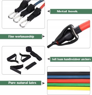 GUMY TAŚMY OPOROWE DO ĆWICZEŃ TRENINGOWE FITNESS 5 SZTUK ZESTAW