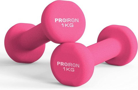 HANTELKI CIĘŻARKI ŻELIWNE NEOPRENOWE TRENINGOWE 1KG 2 SZTUKI