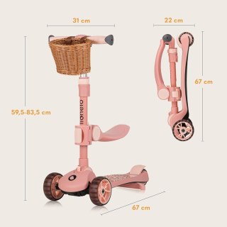 HULAJNOGA SKŁADANA ROWEREK BIEGOWY 2W1 DLA DZIECI LIONELO FRANKY RÓŻOWA
