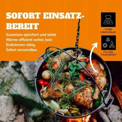 KOCIOŁEK GARNEK ŻELIWNY NA NÓŻKACH PETROMAX FT9 7,5L DUTCH OVEN