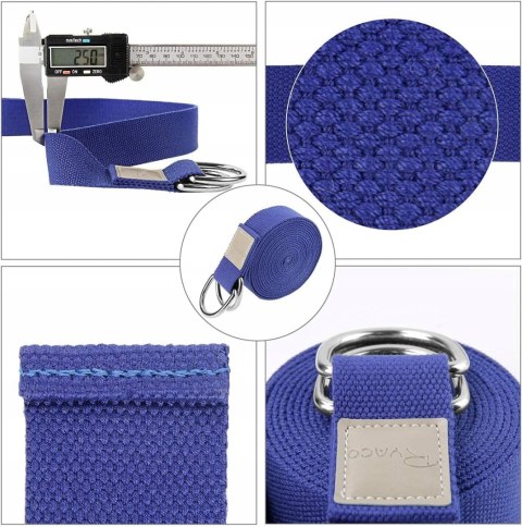 PASEK DO JOGI DŁUGI TAŚMA DO ĆWICZEŃ ROZCIĄGANIA YOGA MOCNY 250CM