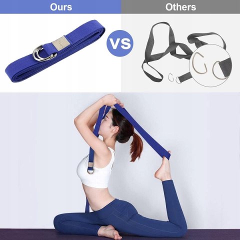 PASEK DO JOGI DŁUGI TAŚMA DO ĆWICZEŃ ROZCIĄGANIA YOGA MOCNY 250CM