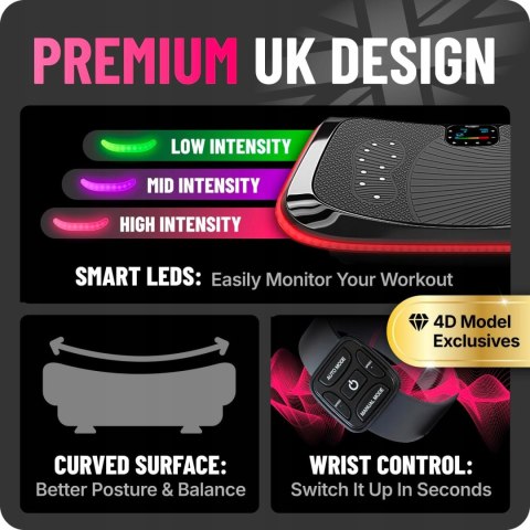 PLATFORMA PŁYTA WIBRACYJNA BLUEFIN 4D MASAŻ MAGNETYCZNY FITNESS