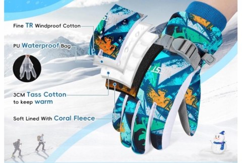 RĘKAWICE NARCIARSKIE ZIMOWE DZIECIĘCE 10-12 LAT