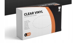 RĘKAWICE WINYLOWE BEZPUDROWE 100 SZTUK VINYL R. L