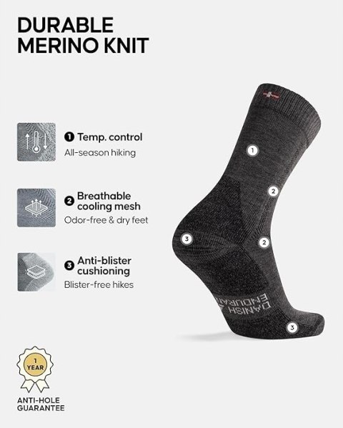 SKARPETY TREKKINGOWE DANISH ENDURANCE WEŁNA MERINO 3 PARY 35-38