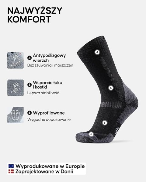 SKARPETY TREKKINGOWE DANISH ENDURANCE WEŁNA MERINO 3 PARY 35-38