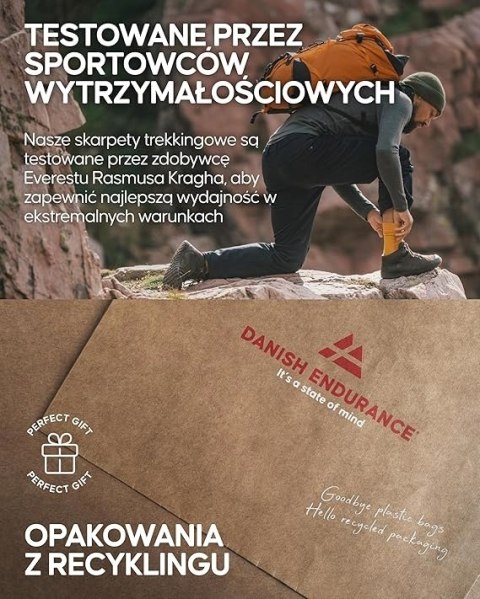 SKARPETY TREKKINGOWE DANISH ENDURANCE WEŁNA MERINO 3 PARY 35-38