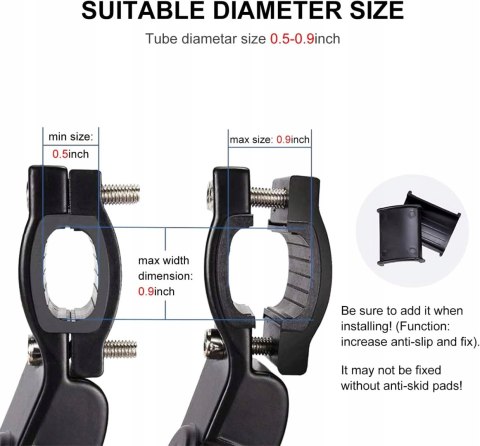 STOPKA ROWEROWA PODPÓRKA NÓŻKA DO ROWERU REGULOWANA 24-27" TYLNA + DZWONEK