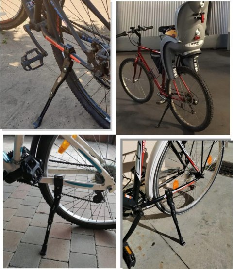 STOPKA ROWEROWA PODPÓRKA NÓŻKA DO ROWERU REGULOWANA 24-27" TYLNA + DZWONEK