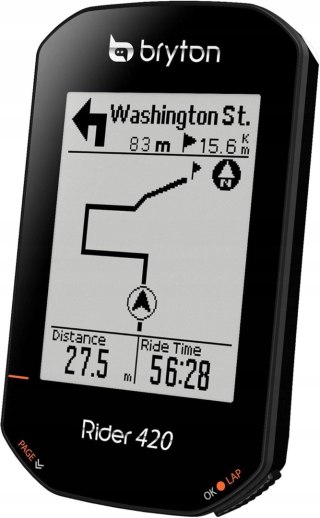 LICZNIK KOMPUTER ROWEROWY BEZPRZEWODOWY GPS BRYTON RIDER 420H + HRM