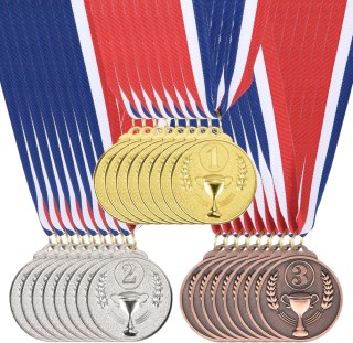 MEDALE KOMPLET ZŁOTY SREBRNY BRĄZ UNIWERSALNY ZESTAW 5CM