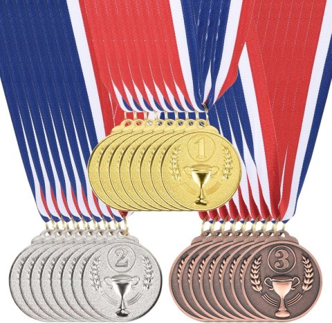 MEDALE KOMPLET ZŁOTY SREBRNY BRĄZ UNIWERSALNY ZESTAW 5CM