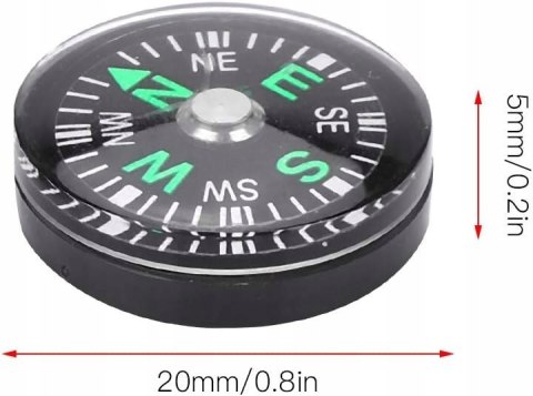 MINI KIESZONKOWY KOMPAS TURYTYCZNY NA ZEWNĄTRZ DOKŁADNY 20MM