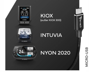 MIVELO KABEL DO ROWERU ELEKTRYCZNEGO BOSCH INTUVIA KIOX MICRO USB OTG 40CM