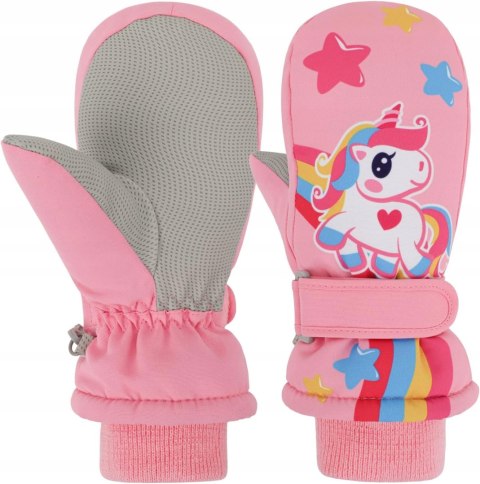 RĘKAWICE NARCIARSKIE ZIMOWE DZIECIĘCE JEDNOROŻEC 19 CM 4-7 LAT