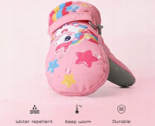 RĘKAWICE NARCIARSKIE ZIMOWE DZIECIĘCE JEDNOROŻEC 19 CM 4-7 LAT