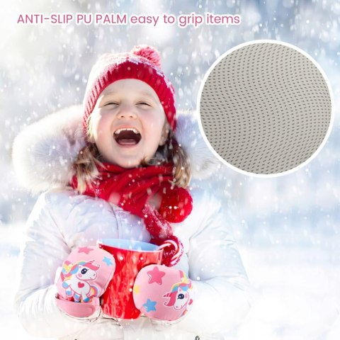 RĘKAWICE NARCIARSKIE ZIMOWE DZIECIĘCE JEDNOROŻEC 19 CM 4-7 LAT