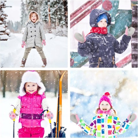 RĘKAWICE NARCIARSKIE ZIMOWE DZIECIĘCE JEDNOROŻEC 19 CM 4-7 LAT