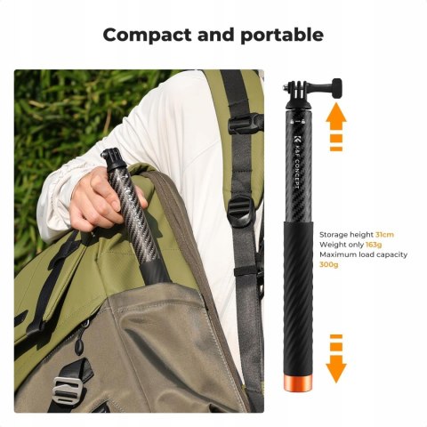 STATYW MONOPOD SELFIE STICK KIJEK K&F CONCEPT CARBON 127CM