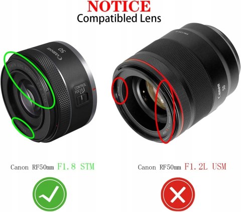 2x OSŁONA DEKIELEK ZAŚLEPKA 43MM NA OBIEKTYW CANON RF 50MM f/1.8 2 SZTUKI