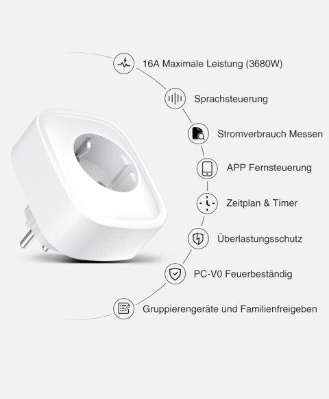 4x INTELIGENTNE GNIAZDO SMART WI-FI GHOME 4 SZTUKI 16A 4 SZTUKI