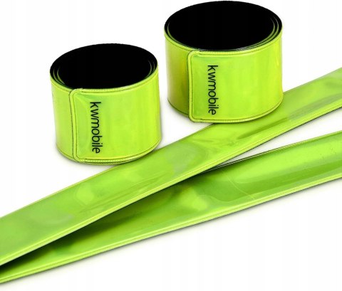 6x OPASKA ODBLASKOWA ŻÓŁTA SAMOZATRZASKOWA WIDOCZNA 34CM 6 SZTUK