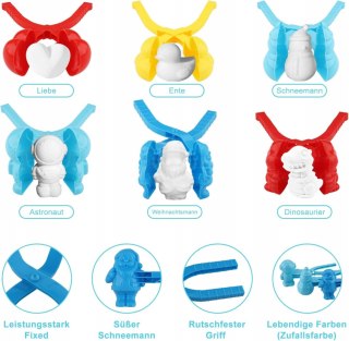 6x ŚNIEŻKOMAT NARZĘDZIE DO ROBIENIA KULEK ŚNIEŻNYCH FOREMKI PIASKU 6 SZTUK