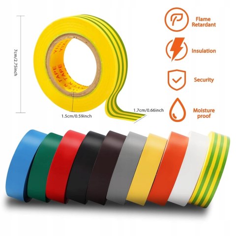6x TAŚMA IZOLACYJNA IZOLACJA 17MM 20M DUCT TAPE 6 SZTUK