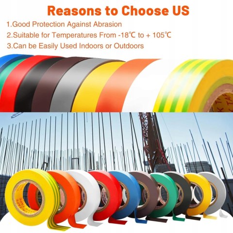 6x TAŚMA IZOLACYJNA IZOLACJA 17MM 20M DUCT TAPE 6 SZTUK
