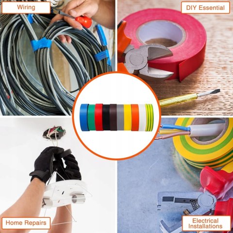 6x TAŚMA IZOLACYJNA IZOLACJA 17MM 20M DUCT TAPE 6 SZTUK