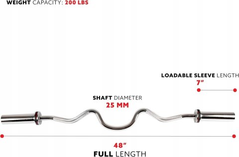 GRYF MOCNO ŁAMANY SZTANGA 122CM STALOWY CHROMOWANY 35MM SUNNY