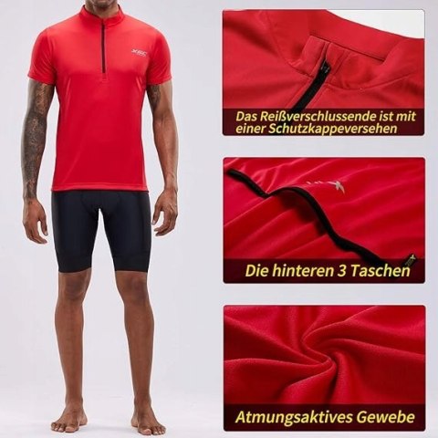 KOSZULKA MĘSKA ROWEROWA NA ROWER CZERWONA XGC R. 3XL CZERWONA