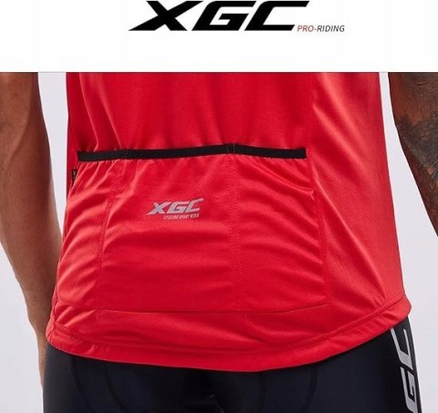 KOSZULKA MĘSKA ROWEROWA NA ROWER CZERWONA XGC R. 3XL CZERWONA