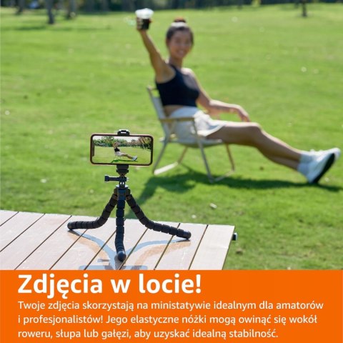 MINI STATYW TRIPOD ELASTYCZNY DO TELEFONU GOPRO APARATU AMAZON BASICS