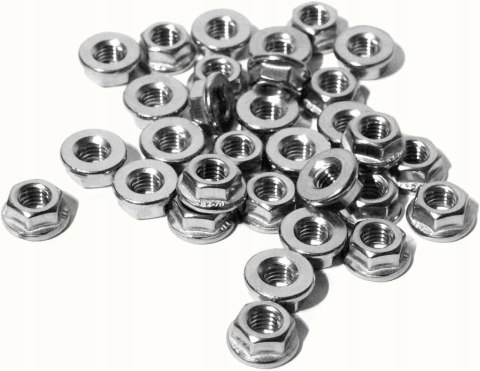 NAKRĘTKA KOŁNIERZOWA M6 NIERDZEWNA DIN6923 A2 V2A M6 200 SZTUKI