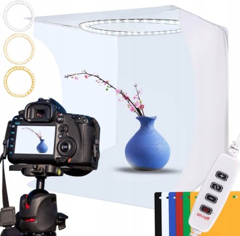 NAMIOT BEZCIENIOWY FOTOGRAFICZNY PRODUKTOWY 30x30x30CM + 6 TEŁ DUCLUS