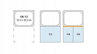 POJEMNIK GASTRONOMICZNY STALOWY GN 1/2 265x325MM 2L APS