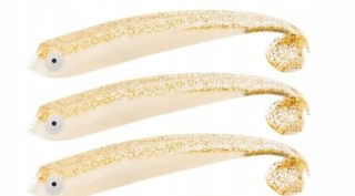 PRZYNĘTA WĘDKARSKA GUMOWA RYBA 3 SZTUKI BROKAT 9CM