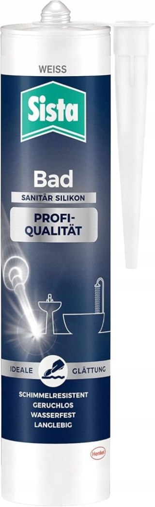 USZCZELNIACZ SILIKON SANITARNY BIAŁY SISTA 280ML