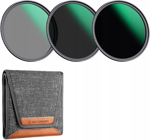 ZESTAW FILTRÓW SZARYCH ND 72MM ND8 ND64 ND1000 K&F CONCEPT NANO-K