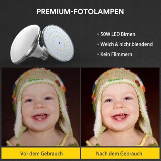 2x SOFTBOX ZESTAW STUDYJNY FOTGRAFICZNY LED 50W RALENO + STATYWY