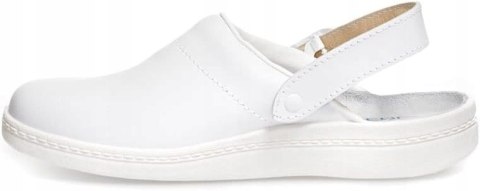 BUTY OBUWIE MEDYCZNE KLAPKI ABEBA LACZKI BIAŁE R. 43